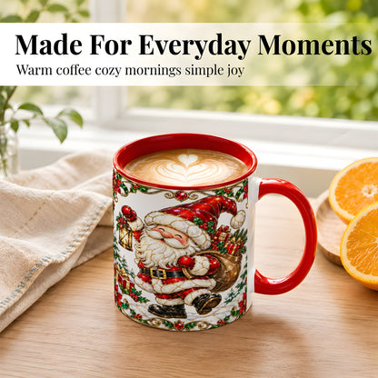 #pl[11oz|Red] Santa Claus Coffee Mug, Christmas Santa Mug, Ceramic Cup