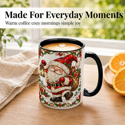 #pl[15oz|Black] Santa Claus Coffee Mug, Christmas Santa Mug, Ceramic Cup