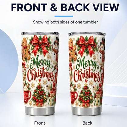 #pl[20oz|Steel] Merry Christmas Tumbler 20oz, Holiday Stainless Steel Travel Cup