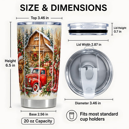 #pl[20oz|Steel] Highland Cow Christmas Tumbler 20oz, Farmhouse Stainless Steel Cup