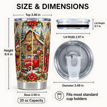 #pl[20oz|Steel] Highland Cow Christmas Tumbler 20oz, Ornate Stainless Steel Cup