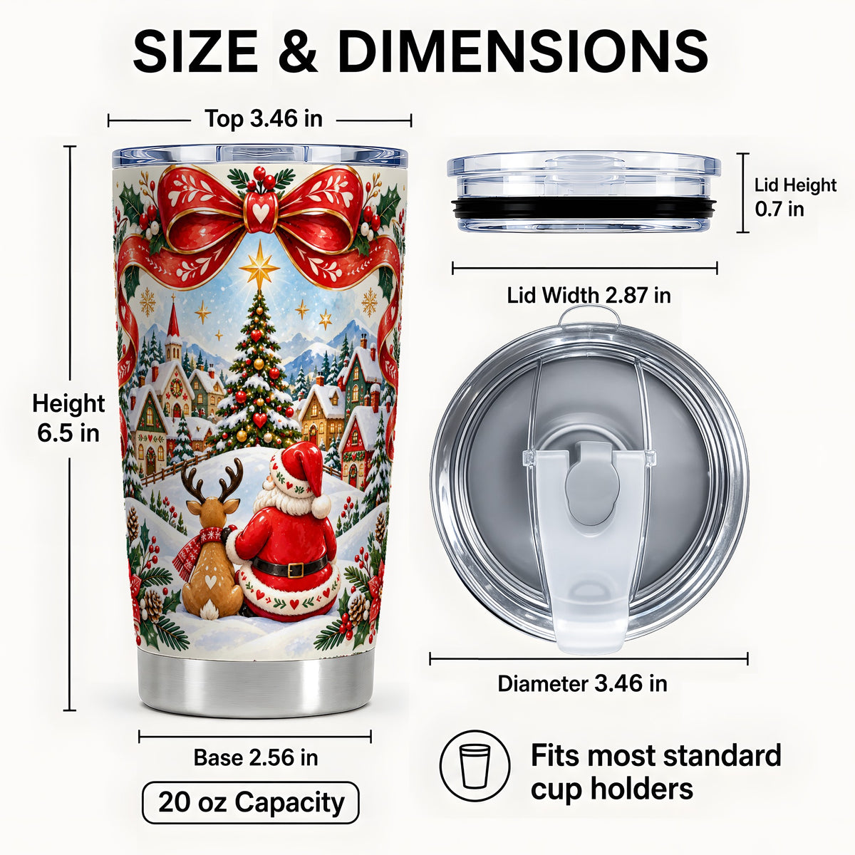 #pl[20oz|Steel] Nordic Santa Tumbler 20oz, Christmas Stainless Steel Travel Cup