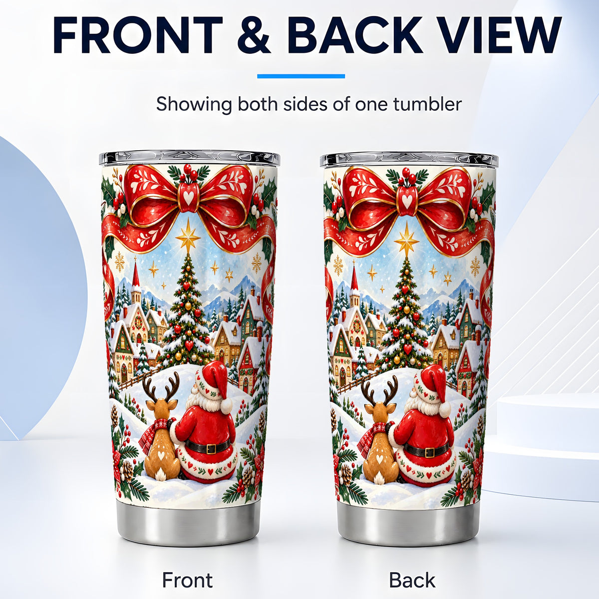 #pl[20oz|Steel] Nordic Santa Tumbler 20oz, Christmas Stainless Steel Travel Cup