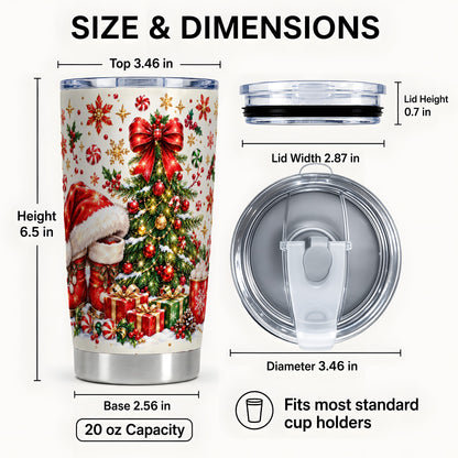 #pl[20oz|Steel] Christmas Tree Tumbler 20oz, Festive Stainless Steel Travel Cup