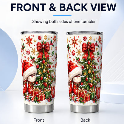 #pl[20oz|Steel] Christmas Tree Tumbler 20oz, Festive Stainless Steel Travel Cup