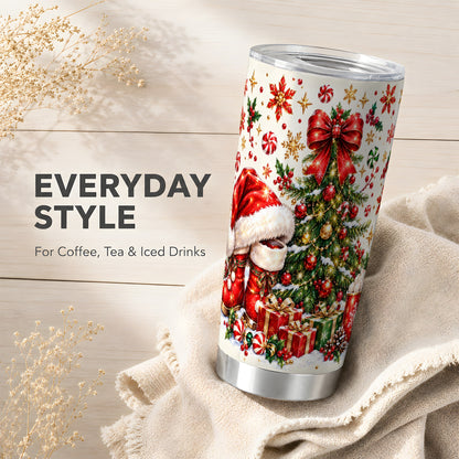 Christmas Tree Tumbler 20oz, Festive Stainless Steel Travel Cup