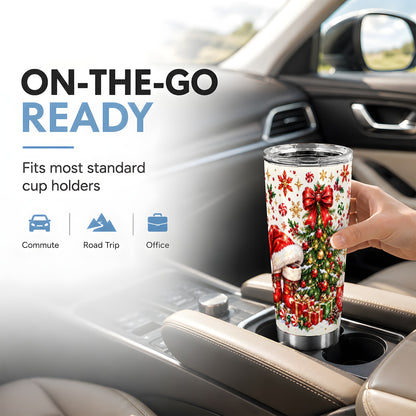 Christmas Tree Tumbler 20oz, Festive Stainless Steel Travel Cup