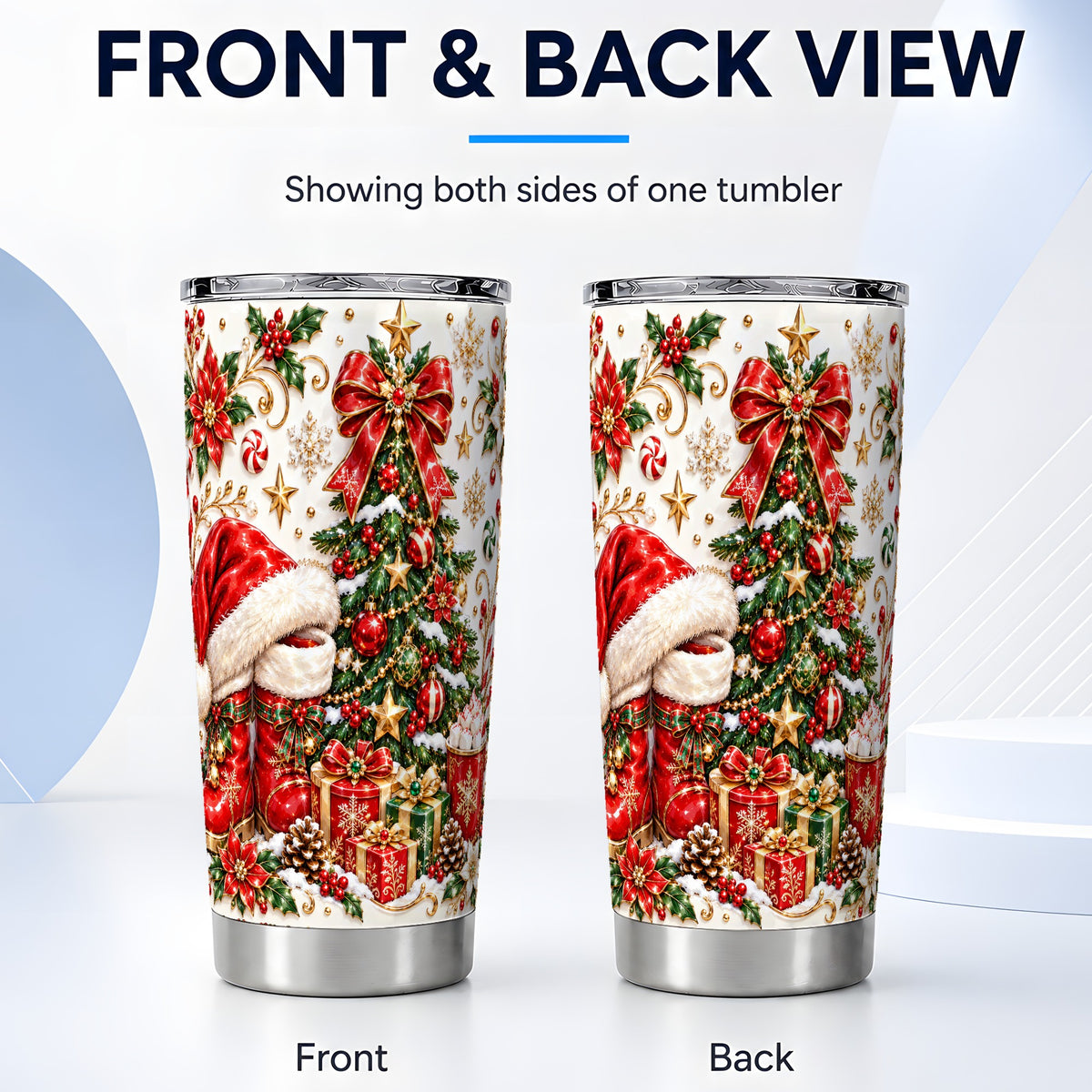 #pl[20oz|Steel] Elegant Christmas Tumbler 20oz, Festive Stainless Steel Travel Cup