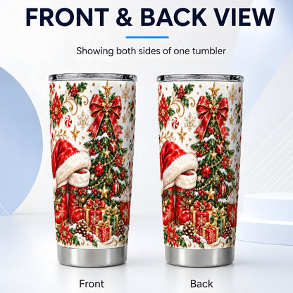 #pl[20oz|Steel] Elegant Christmas Tumbler 20oz, Festive Stainless Steel Travel Cup