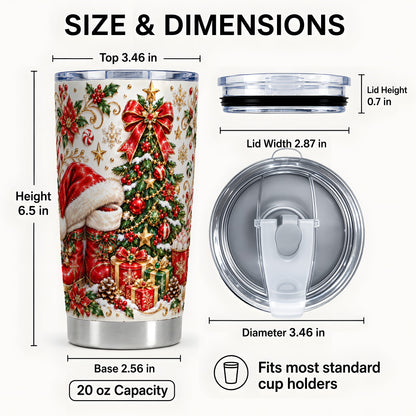 #pl[20oz|Steel] Elegant Christmas Tumbler 20oz, Festive Stainless Steel Travel Cup