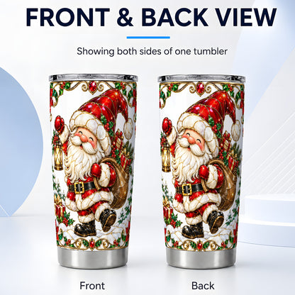 #pl[20oz|Steel] Santa Claus Tumbler 20oz, Christmas Tumbler, Stainless Steel Travel Cup