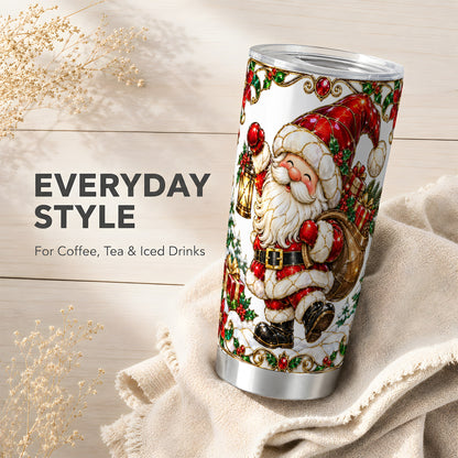 Santa Claus Tumbler 20oz, Christmas Tumbler, Stainless Steel Travel Cup