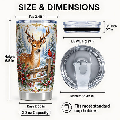 #pl[20oz|Steel] Christmas Buck Tumbler 20oz, Deer Stainless Steel Travel Cup