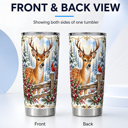 #pl[20oz|Steel] Christmas Buck Tumbler 20oz, Deer Stainless Steel Travel Cup
