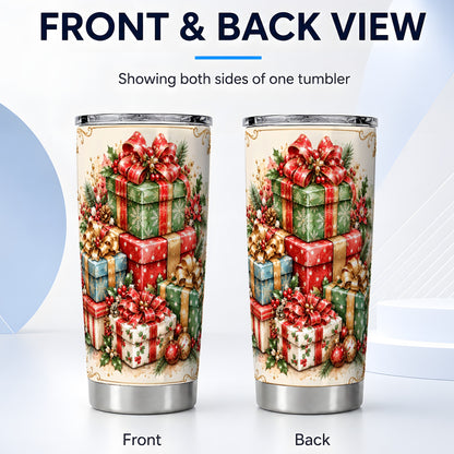 #pl[20oz|Steel] Vintage Christmas Presents 20oz Tumbler, Stainless Steel Travel Cup