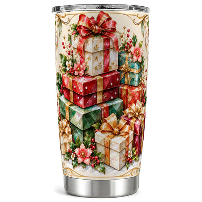 Faceted Christmas Gifts 20oz Tumbler, Holiday Stainless Steel Travel Cup