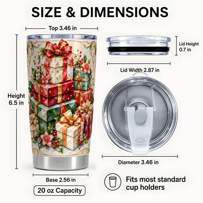 #pl[20oz|Steel] Faceted Christmas Gifts 20oz Tumbler, Holiday Stainless Steel Travel Cup