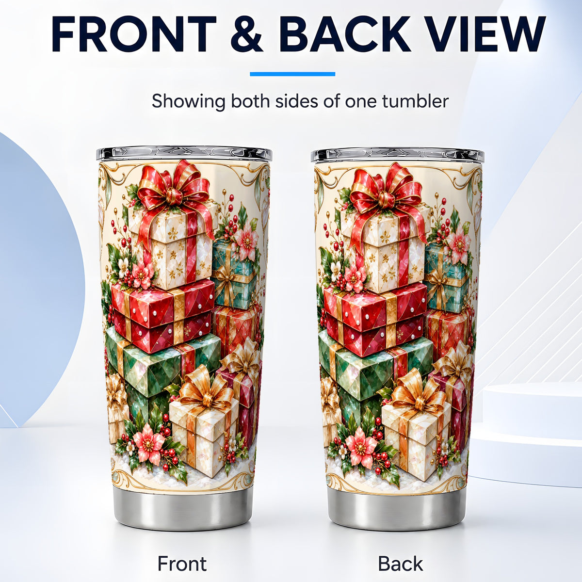 #pl[20oz|Steel] Faceted Christmas Gifts 20oz Tumbler, Holiday Stainless Steel Travel Cup