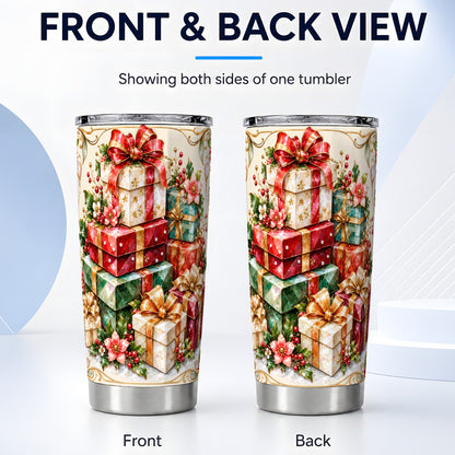 #pl[20oz|Steel] Faceted Christmas Gifts 20oz Tumbler, Holiday Stainless Steel Travel Cup