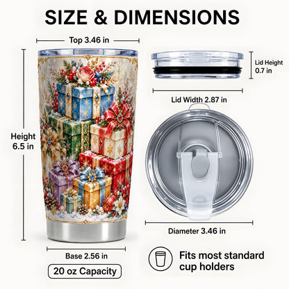 #pl[20oz|Steel] Sparkling Christmas 20oz Tumbler, Snowflake Stainless Steel Travel Cup