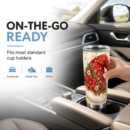 Ornate Santa Hat 20oz Tumbler, Christmas Stainless Steel Travel Cup
