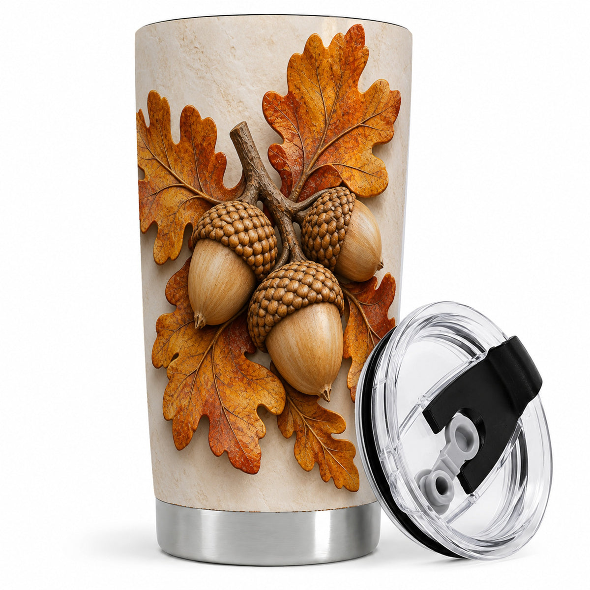 Autumn Acorn Oak Leaf 20oz Tumbler, Nature Drinkware for Fall Fans