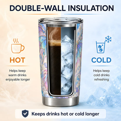 Pastel Dragon Tumbler, 20oz Tumbler with Celestial Crystal Artwork