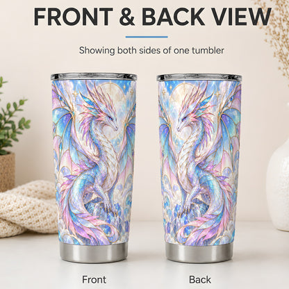 #pl[20oz|Steel] Pastel Dragon Tumbler, 20oz Tumbler with Celestial Crystal Artwork