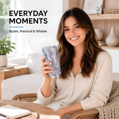 #pl[20oz|Steel] Pastel Dragon Tumbler, 20oz Tumbler with Celestial Crystal Artwork
