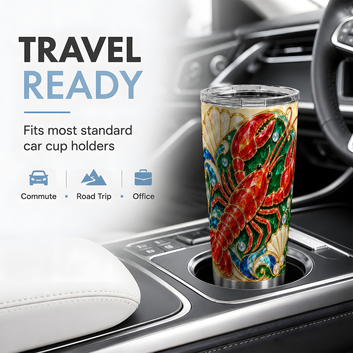 Gemstone Lobster 20oz Tumbler, Stainless Steel Drinkware for Seafood Fans