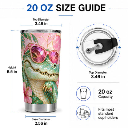 #pl[20oz|Steel] Sunglasses Alligator 20oz Tumbler, Tropical Stainless Steel Drinkware