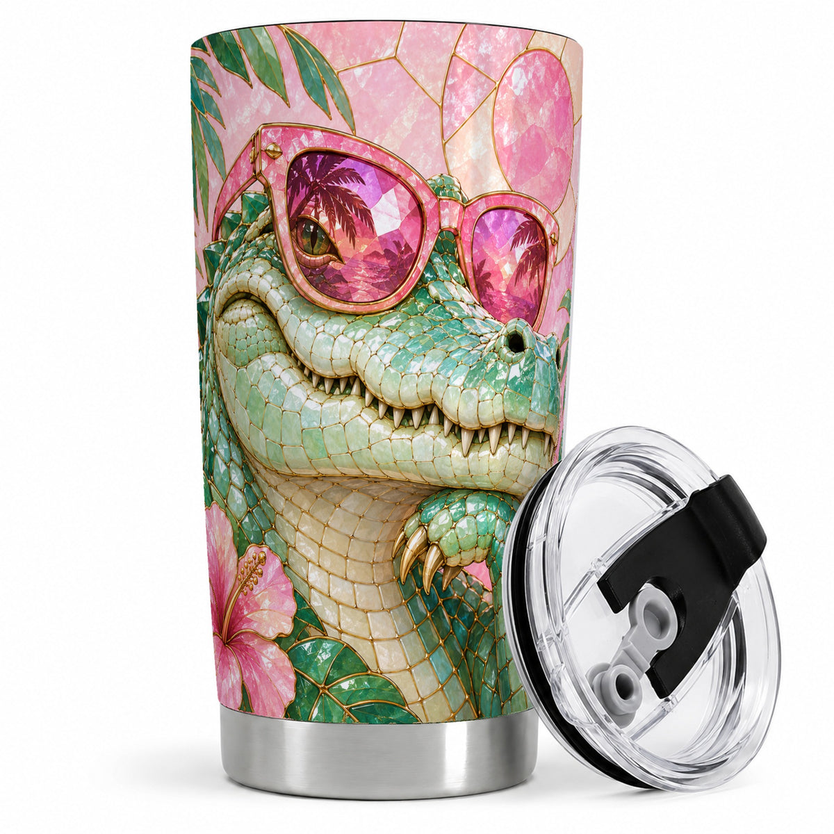 Sunglasses Alligator 20oz Tumbler, Tropical Stainless Steel Drinkware