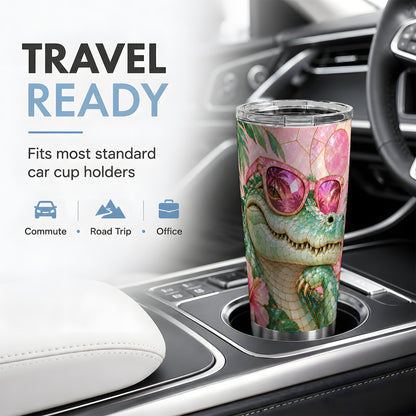 Sunglasses Alligator 20oz Tumbler, Tropical Stainless Steel Drinkware