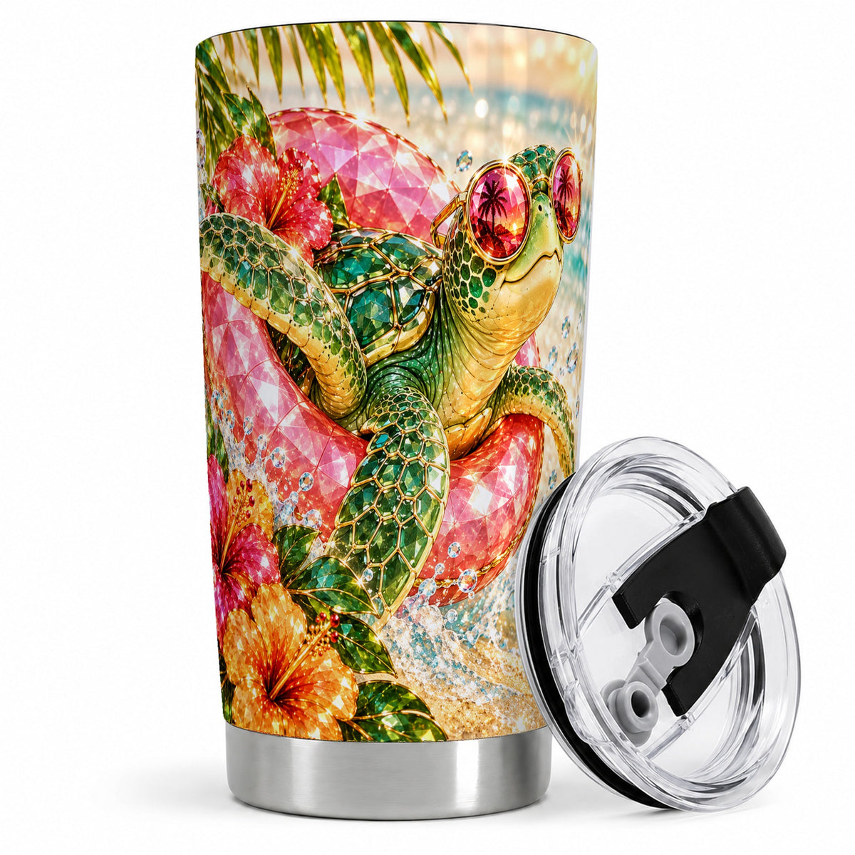 Tropical Sea Turtle 20oz Tumbler, Stainless Steel Drinkware for Beach Fans