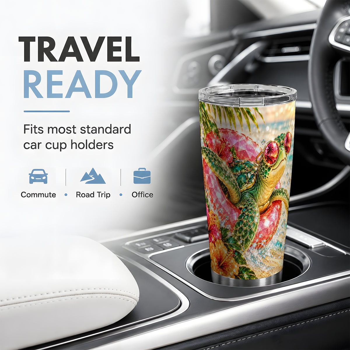Tropical Sea Turtle 20oz Tumbler, Stainless Steel Drinkware for Beach Fans