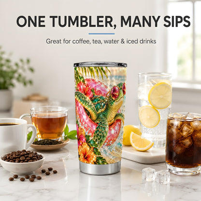 Tropical Sea Turtle 20oz Tumbler, Stainless Steel Drinkware for Beach Fans