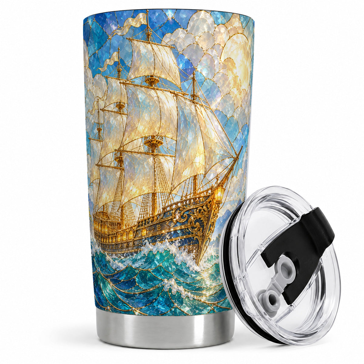 Sailing Ship 20oz Tumbler, Stainless Steel Drinkware for Nautical Fans