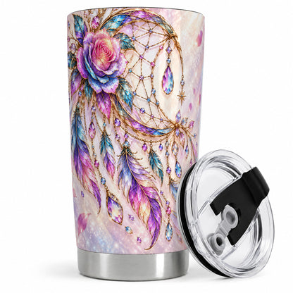 Floral Dreamcatcher 20oz Tumbler, Stainless Steel Drinkware for Boho Fans