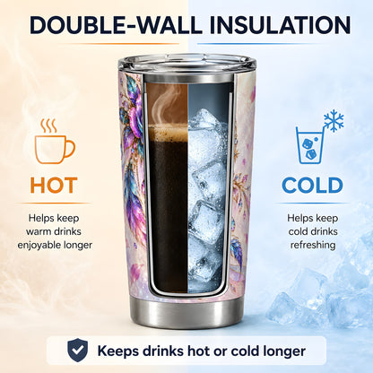 Floral Dreamcatcher 20oz Tumbler, Stainless Steel Drinkware for Boho Fans