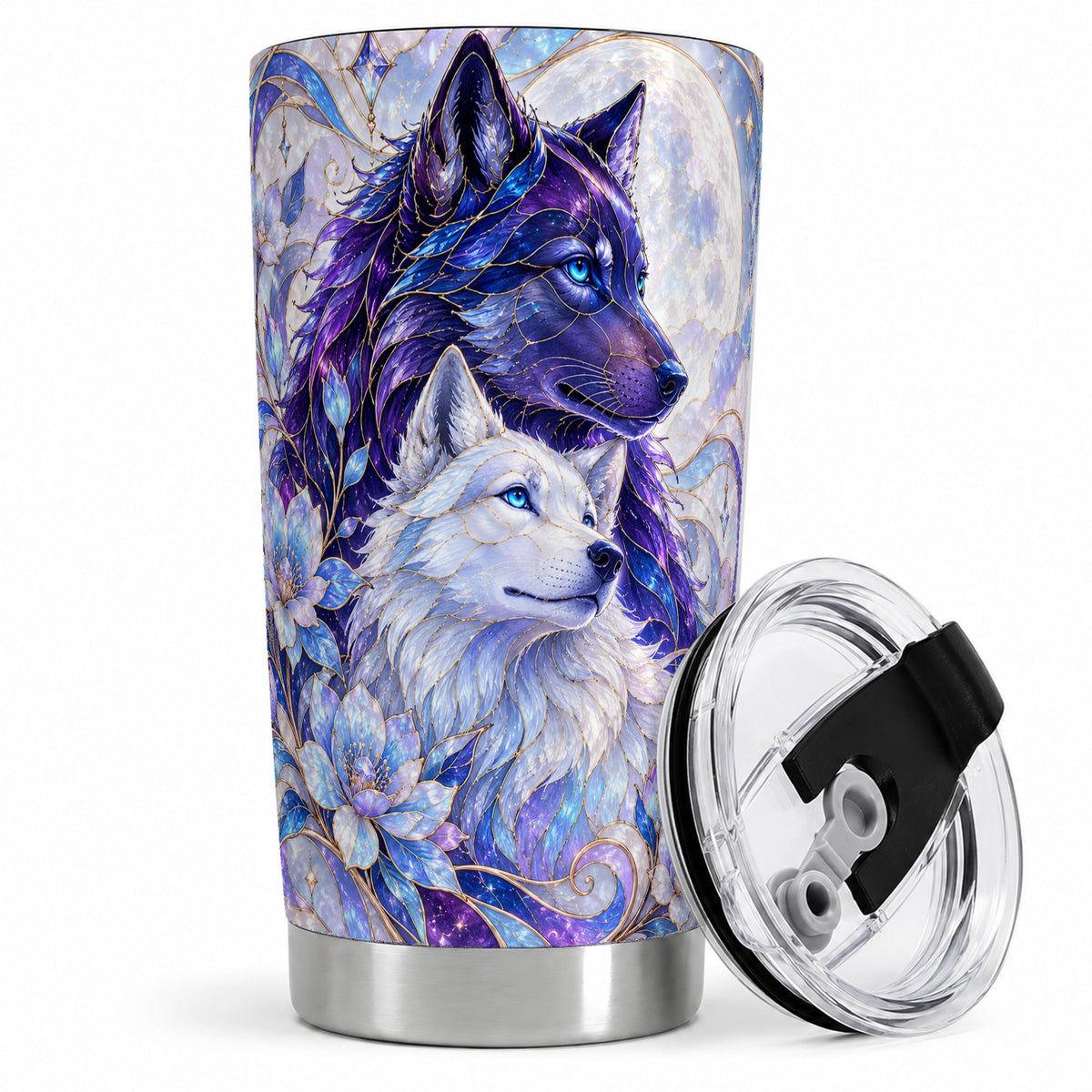 Wolf Moon 20oz Tumbler, Celestial Floral Travel Drinkware