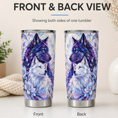 #pl[20oz|Steel] Wolf Moon 20oz Tumbler, Celestial Floral Travel Drinkware