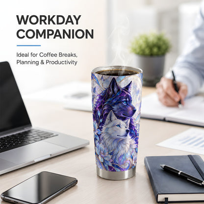 Wolf Moon 20oz Tumbler, Celestial Floral Travel Drinkware