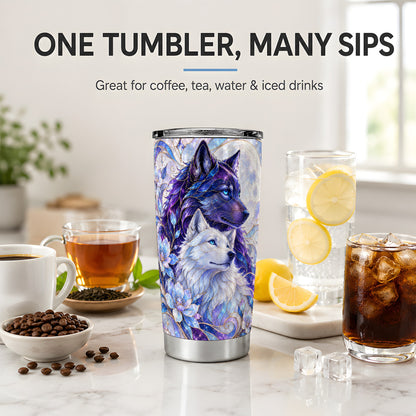 Wolf Moon 20oz Tumbler, Celestial Floral Travel Drinkware