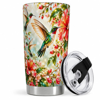 Hummingbird Hibiscus 20oz Tumbler, Stainless Steel Drinkware