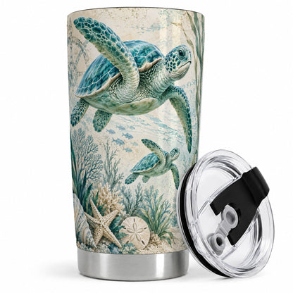 Sea Turtle Coastal 20oz Tumbler, Stainless Steel Drinkware