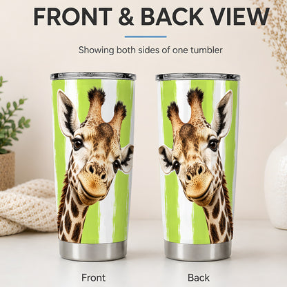 #pl[20oz|Steel] Giraffe Portrait 20oz Tumbler, Drinkware for Giraffe Lovers