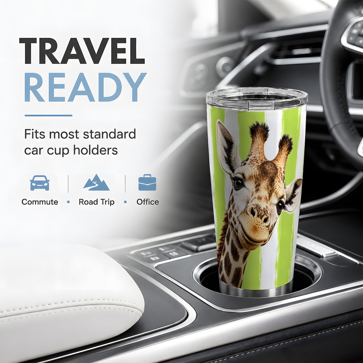 Giraffe Portrait 20oz Tumbler, Drinkware for Giraffe Lovers