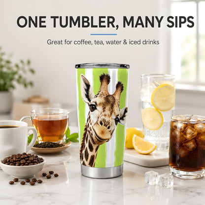 Giraffe Portrait 20oz Tumbler, Drinkware for Giraffe Lovers