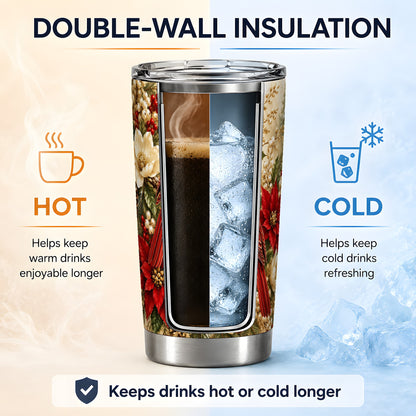 Winter Cardinal 20oz Tumbler, Drinkware for Bird Lovers