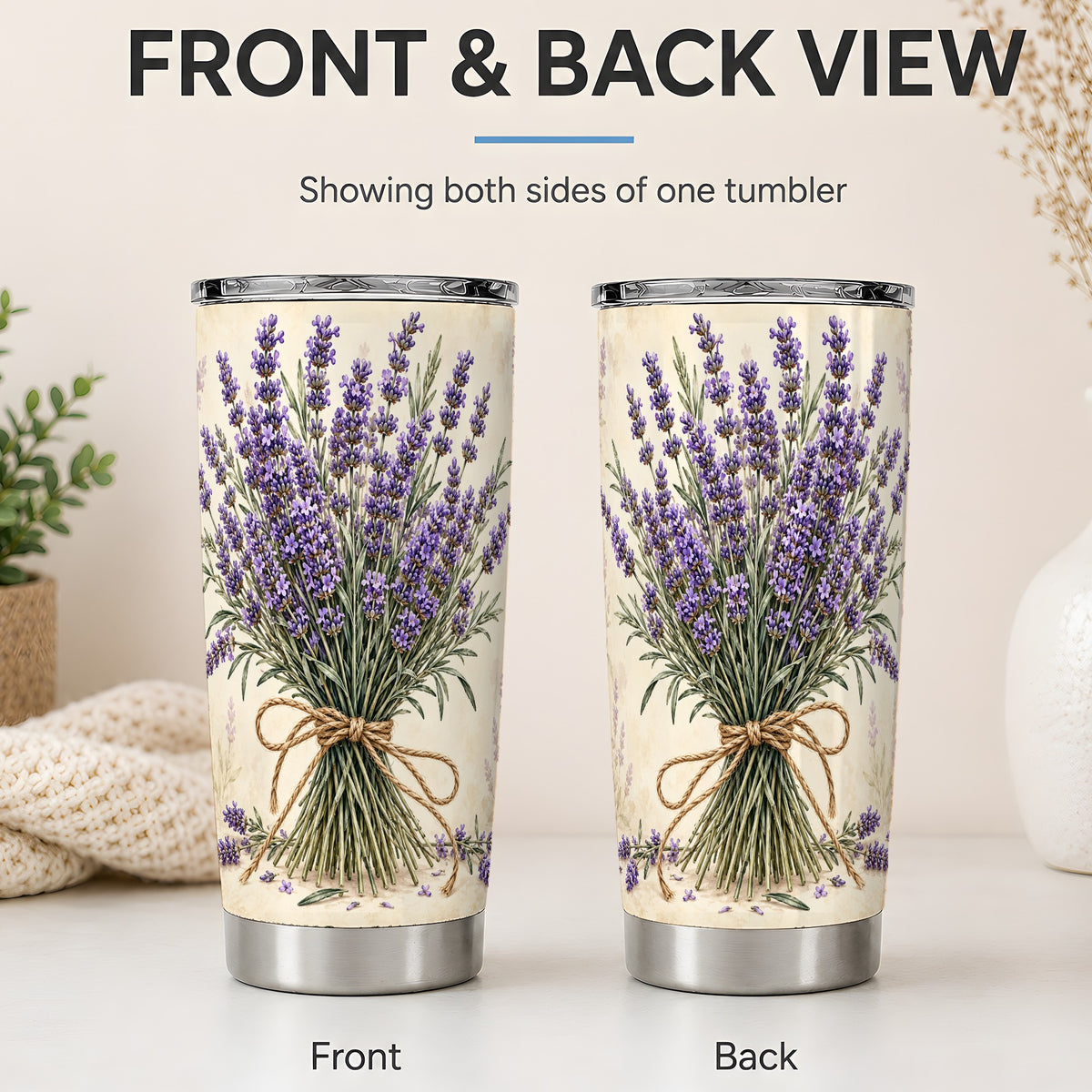 #pl[20oz|Steel] Lavender Bouquet 20oz Tumbler, Drinkware for Lavender Lovers